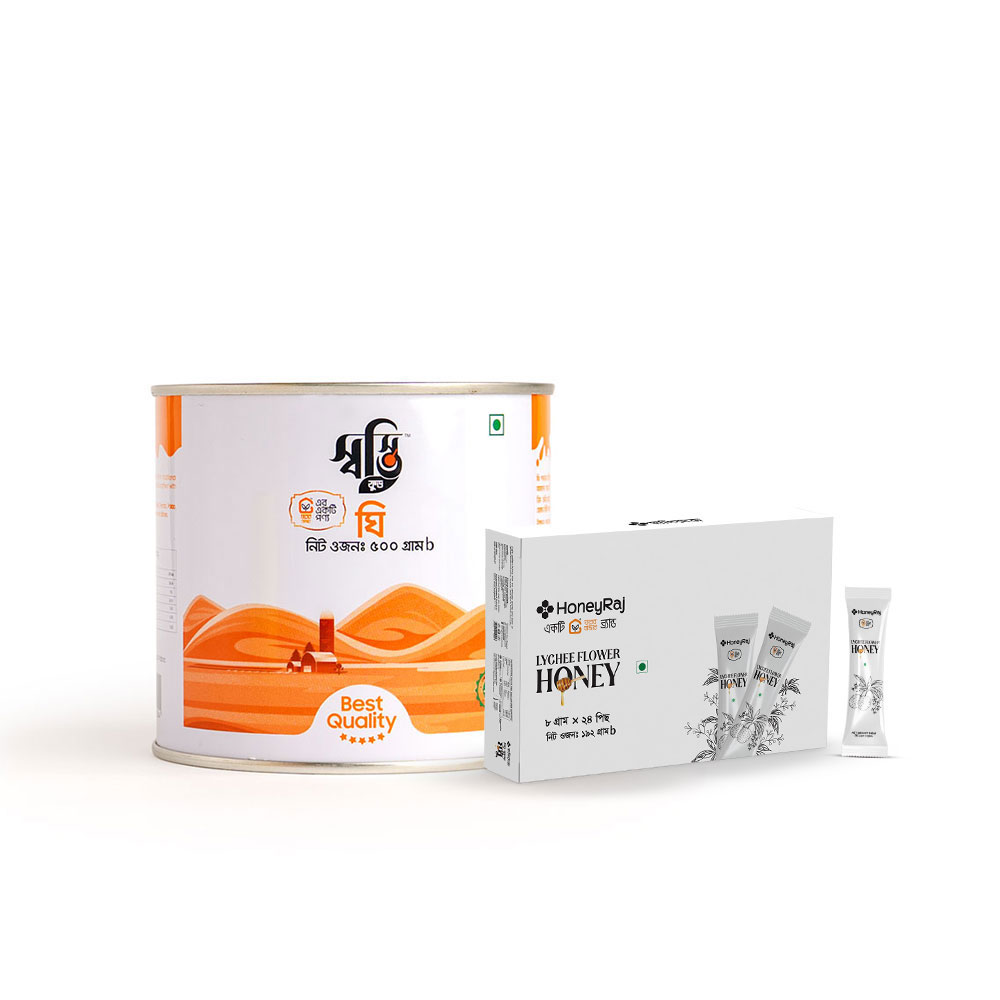 Ghee (Half Kg) & Lychee Honey Sachet Combo
